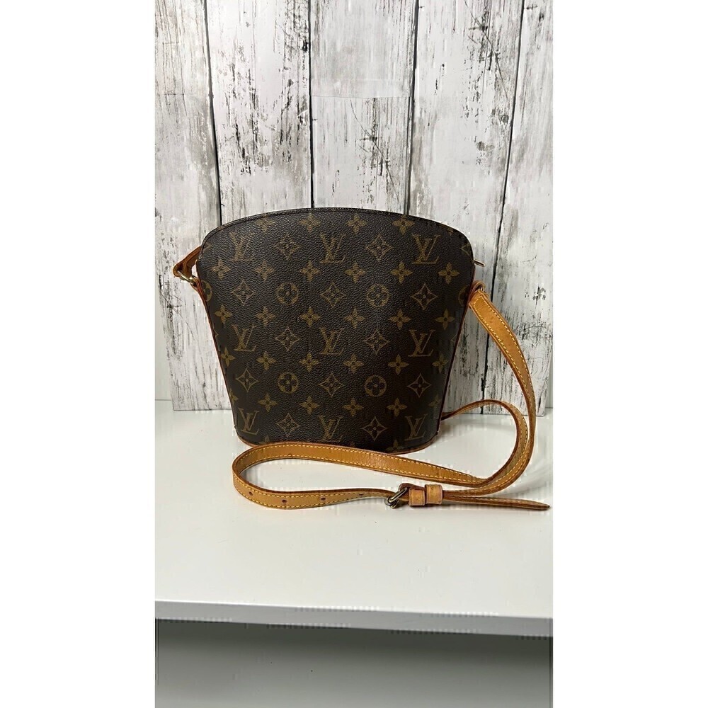 Louis Vuitton Brown Drouot Monogram Canvas Crossbody Bag - Picture 2 of 12